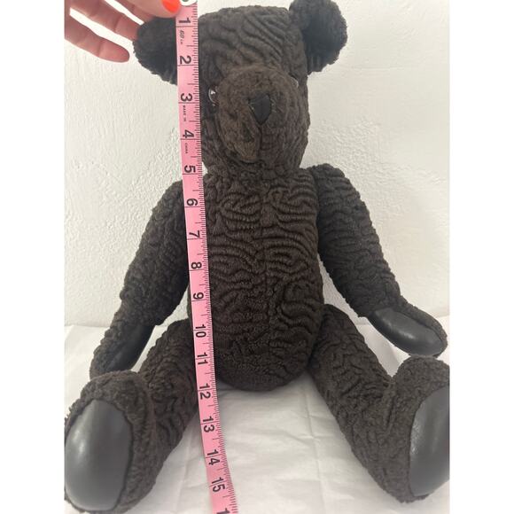 Jointed Teddy Bear Christmas dark brown Curly, Rare Find! Beautiful! Jean Bears - Picture 5 of 11